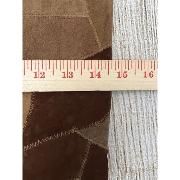 Vaan & Co Upcycled Patchwork Leather Suede Handbag Tote Brown XL Boho Earthy - Picture 11 of 12